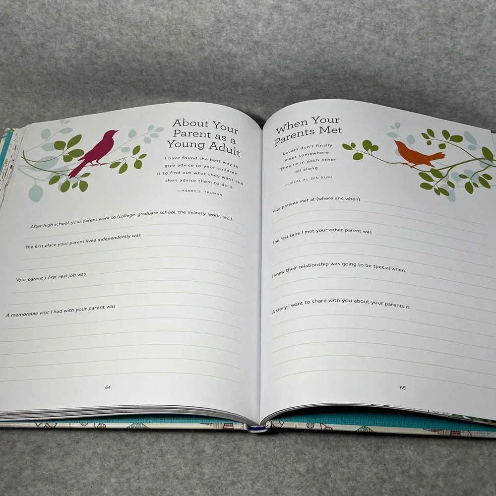 Grandparent Journal Set Memories Keepsake Life History Family Tree Genealogy New